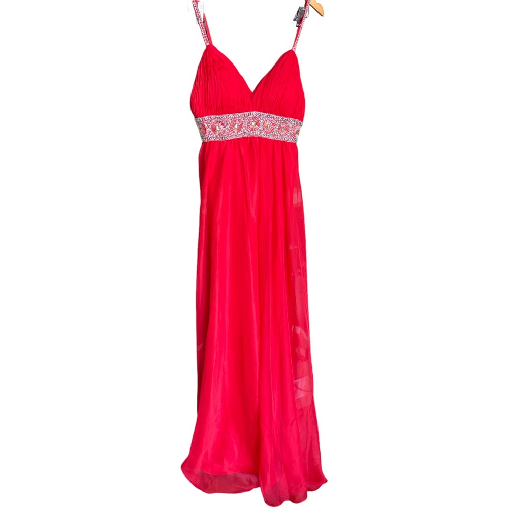 Cinderella brand prom/special occasion dress red sparkly detail around waist